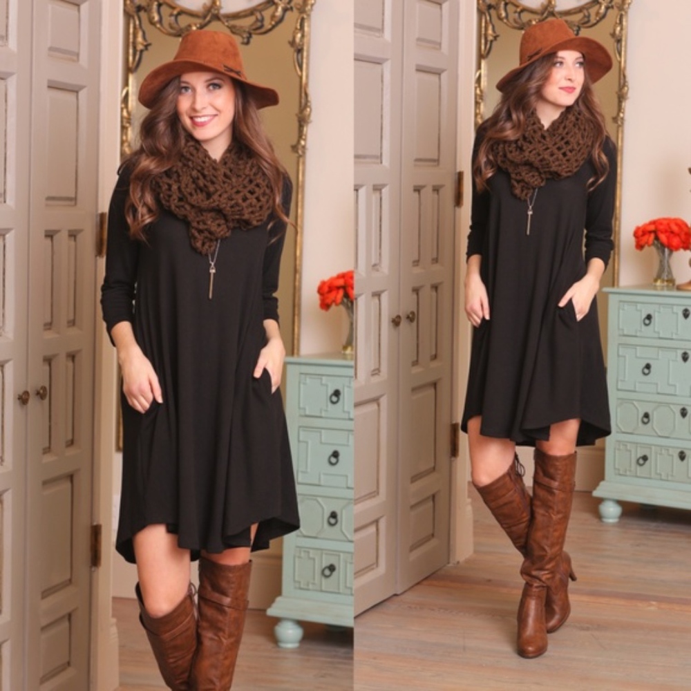 SALE!!! Black 3/4 Sleeve Dress